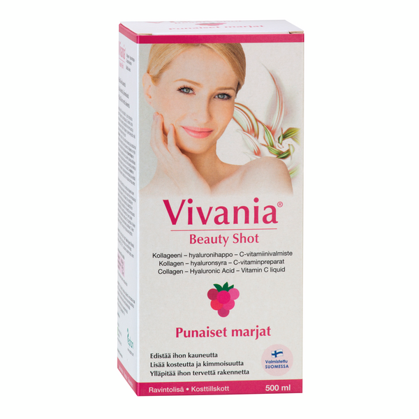 Vivania Beauty Shot Punaiset marjat Kollageeni-hyaluronihappo-C-vit.val 500ml