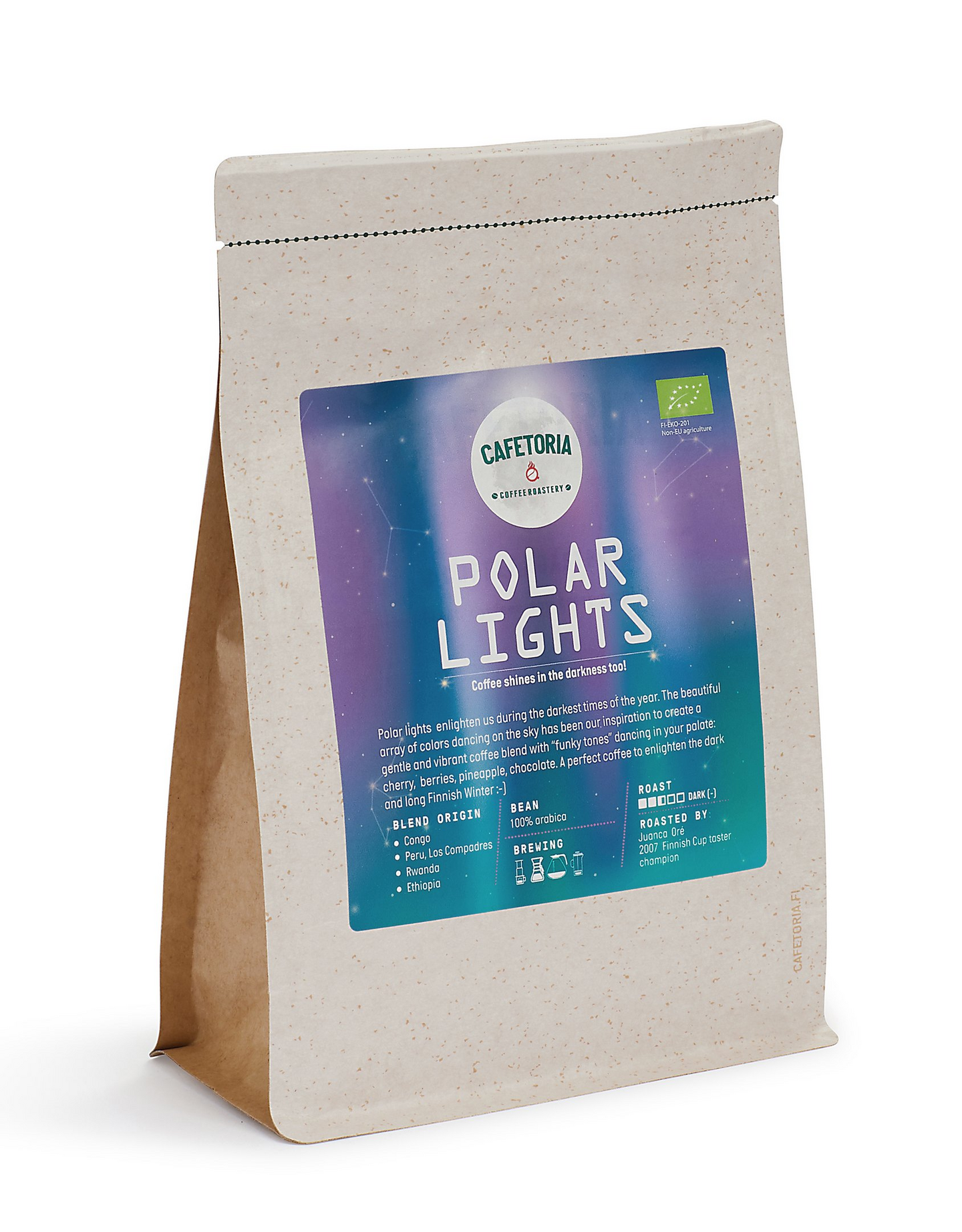 Cafetoria roastery Polar Lights tumma kahvi 200 g luomu jauhettu