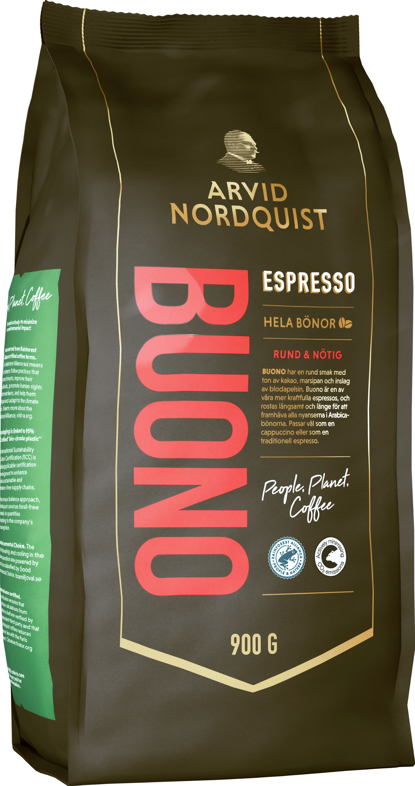 Arvid Nordquist 900 g Espresso Buono kokonaiset pavut rfa