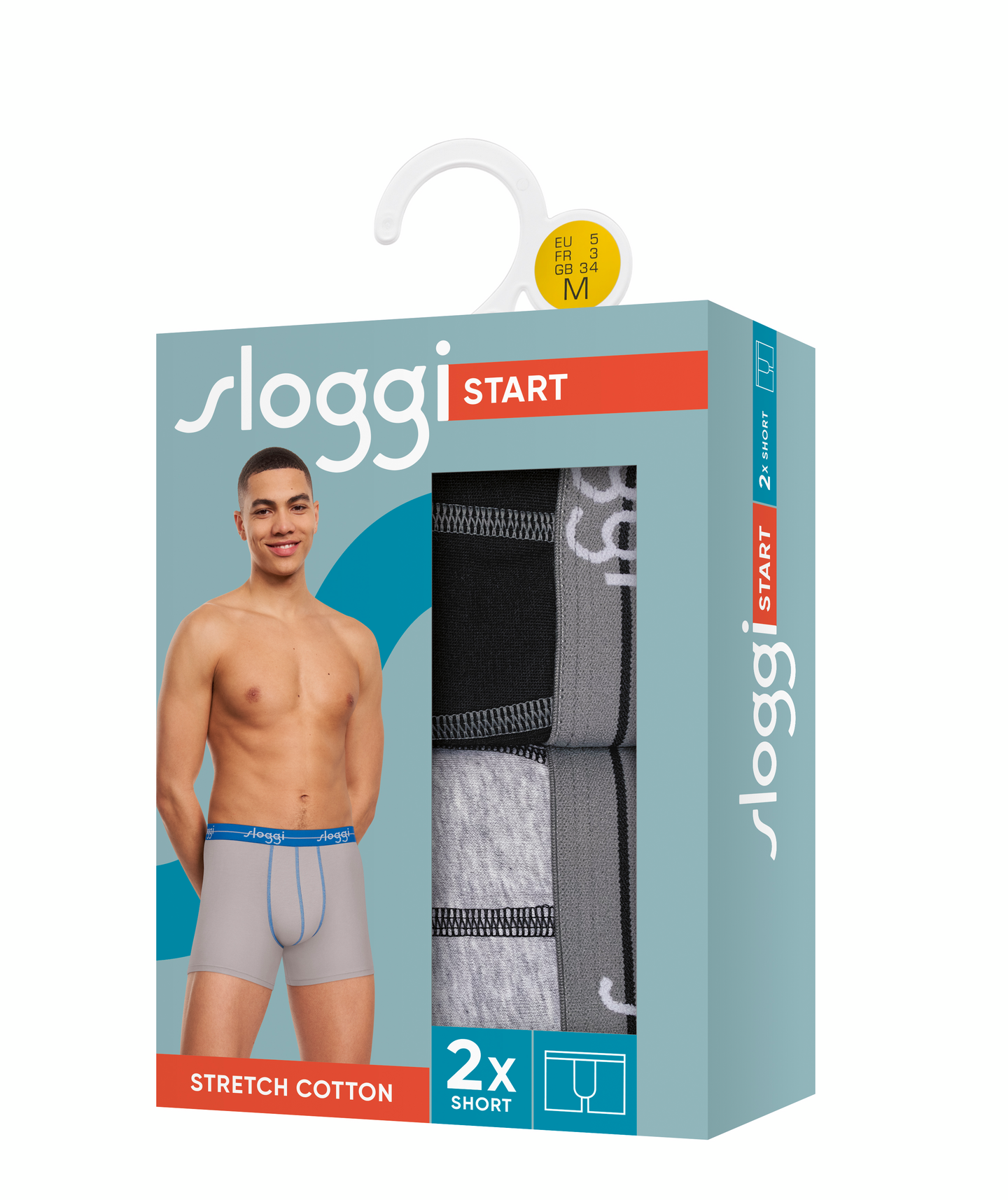 Sloggi miesten Start short alushousut 2kpl/pkt, harmaa