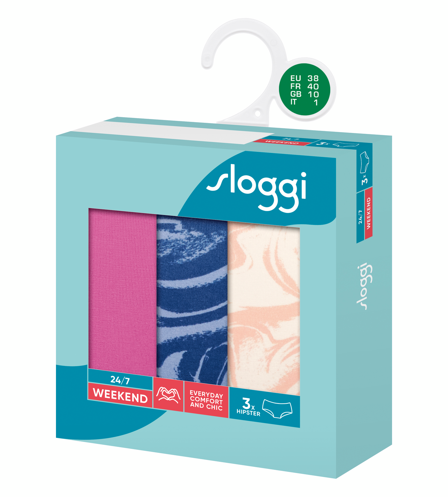 sloggi 24/7 Weekend hipster alushousut 3kpl/pkt