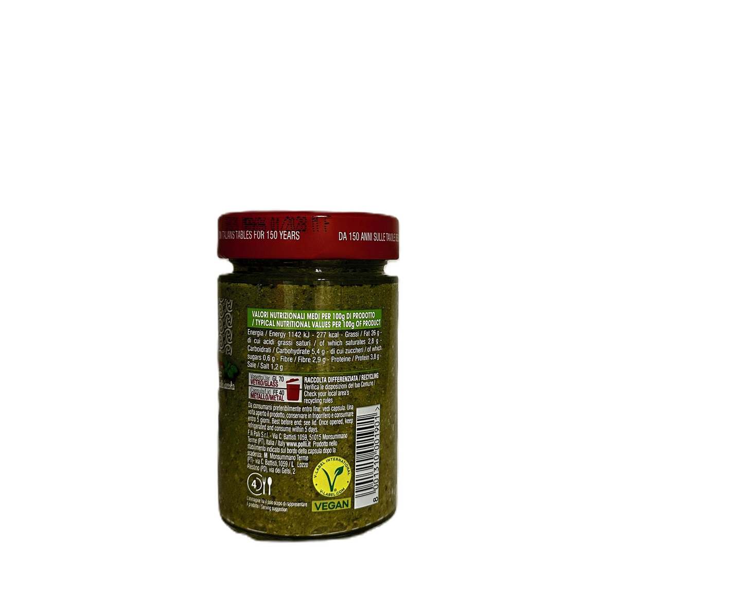 Polli Vegaaninen Pesto Al Basilico 190g