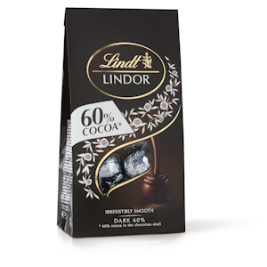 Lindt LINDOR Tumma 60% tummasuklaakonvehti täytteellä pussi 137g