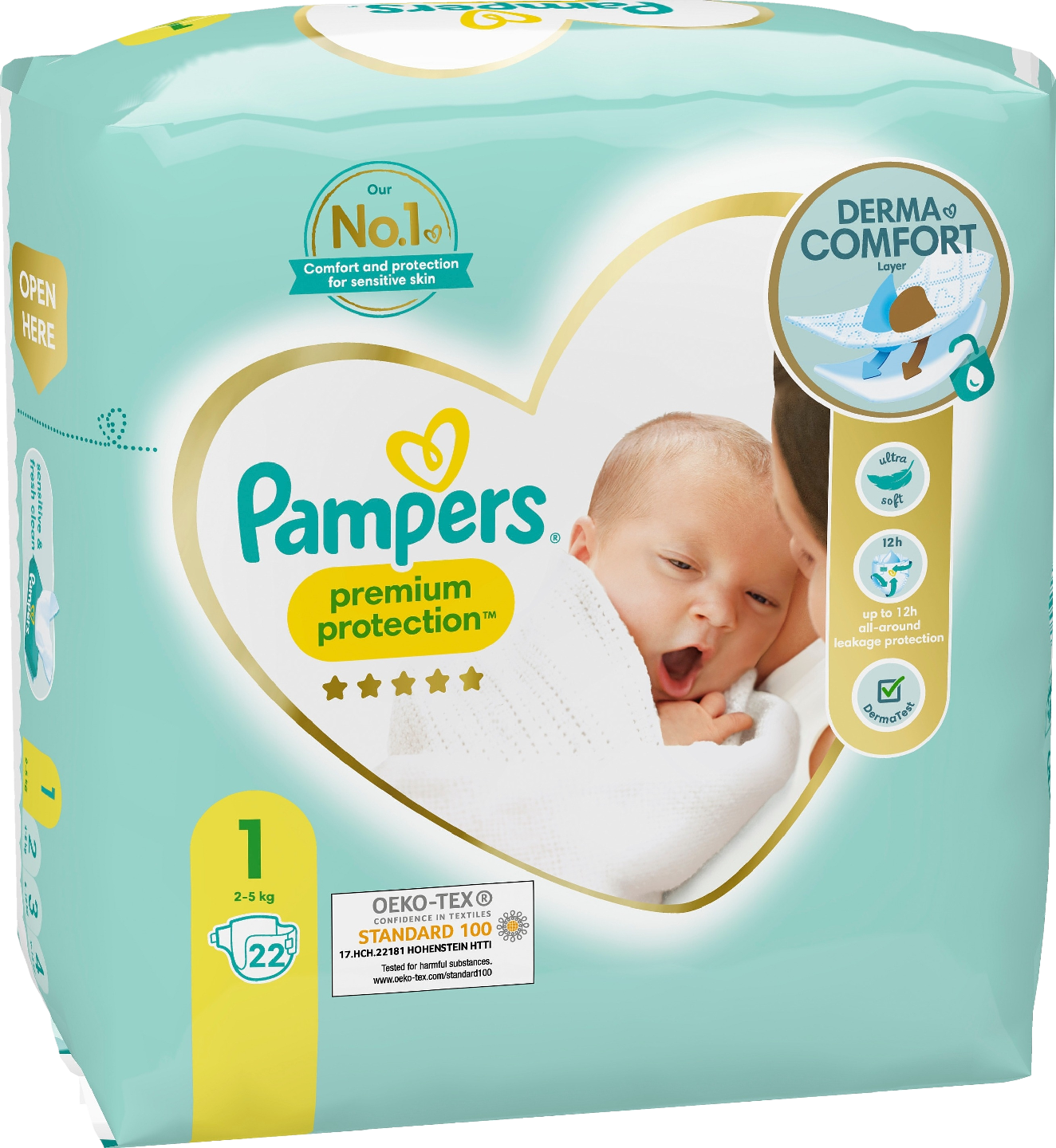 Pampers teippivaippa 22kpl Premium Protection S1 2-5kg