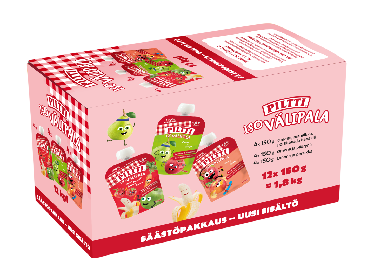 Piltti Iso välipala säästöpakkaus 12x150g 1,5v ERÄ