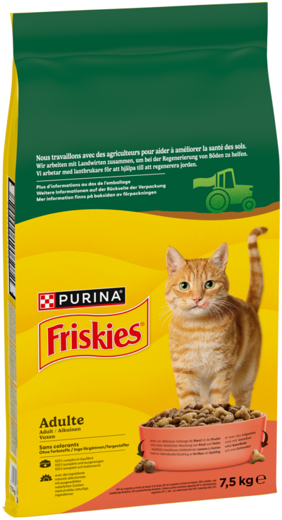 Friskies Adult Naudanlihaa, Kanaa ja lisättyjä Kasviksia 7,5kg kissanruoka