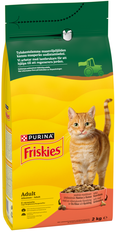 Friskies Adult Naudanlihaa, Kanaa ja lisättyjä Kasviksia 2kg kissanruoka