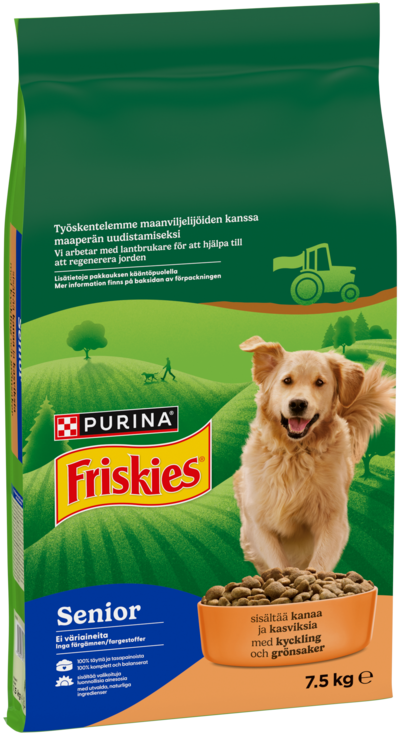 Friskies Senior Kanaa ja lisättyjä Kasviksia 7,5kg koiranruoka
