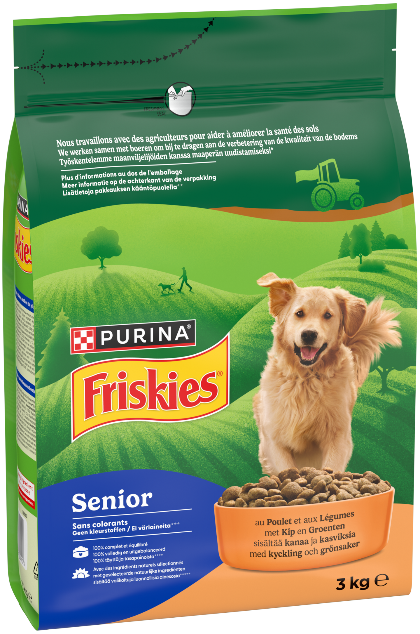 Friskies Senior Kanaa ja lisättyjä Kasviksia koiranruoka 3kg