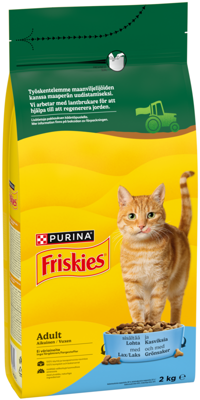 Friskies kissanruoka 2kg adult lohta ja kasviksia