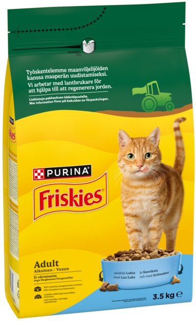 Friskies kissanruoka 3,5kg adult lohta ja kasviksia