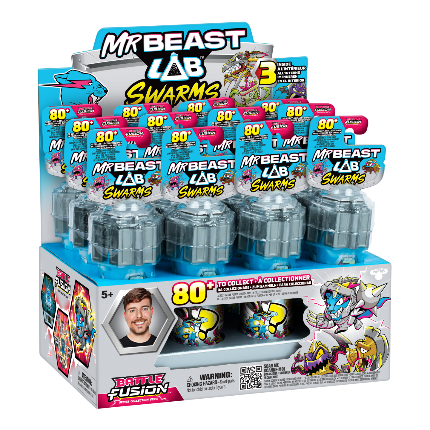 MrBeast Swarms Battle Fusion hahmo 3 kpl