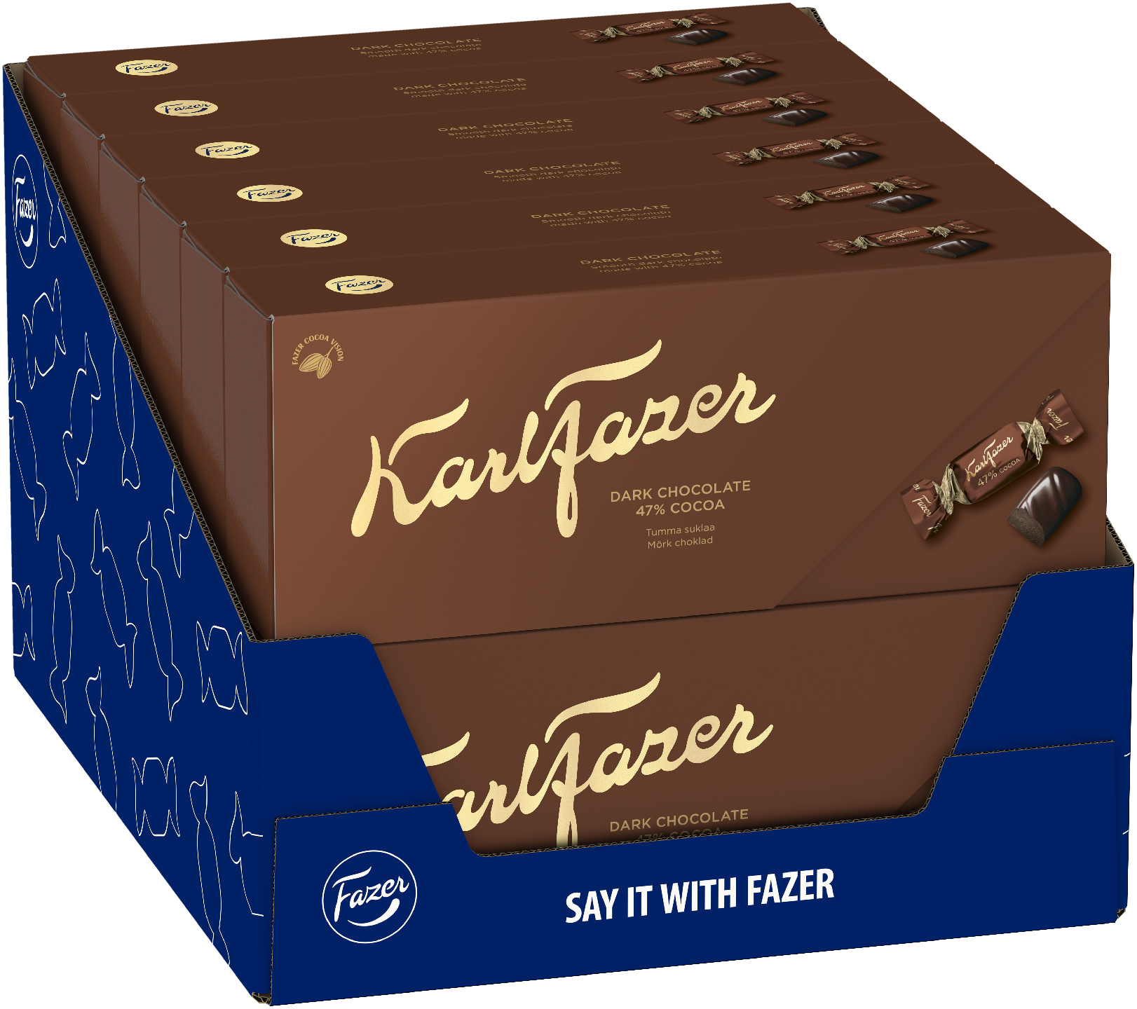 Karl Fazer Tumma suklaa 47% suklaakonvehteja 250g