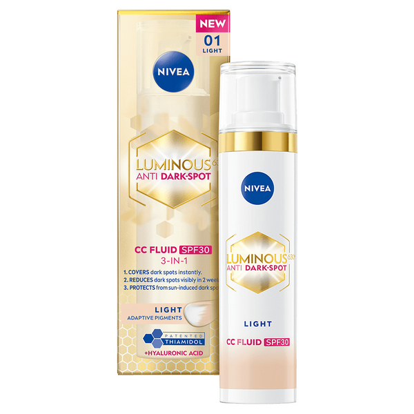 NIVEA 40ml Luminous630 Anti Dark-Spot CC Fluid Light SK30 - sävyttävä päivävoide