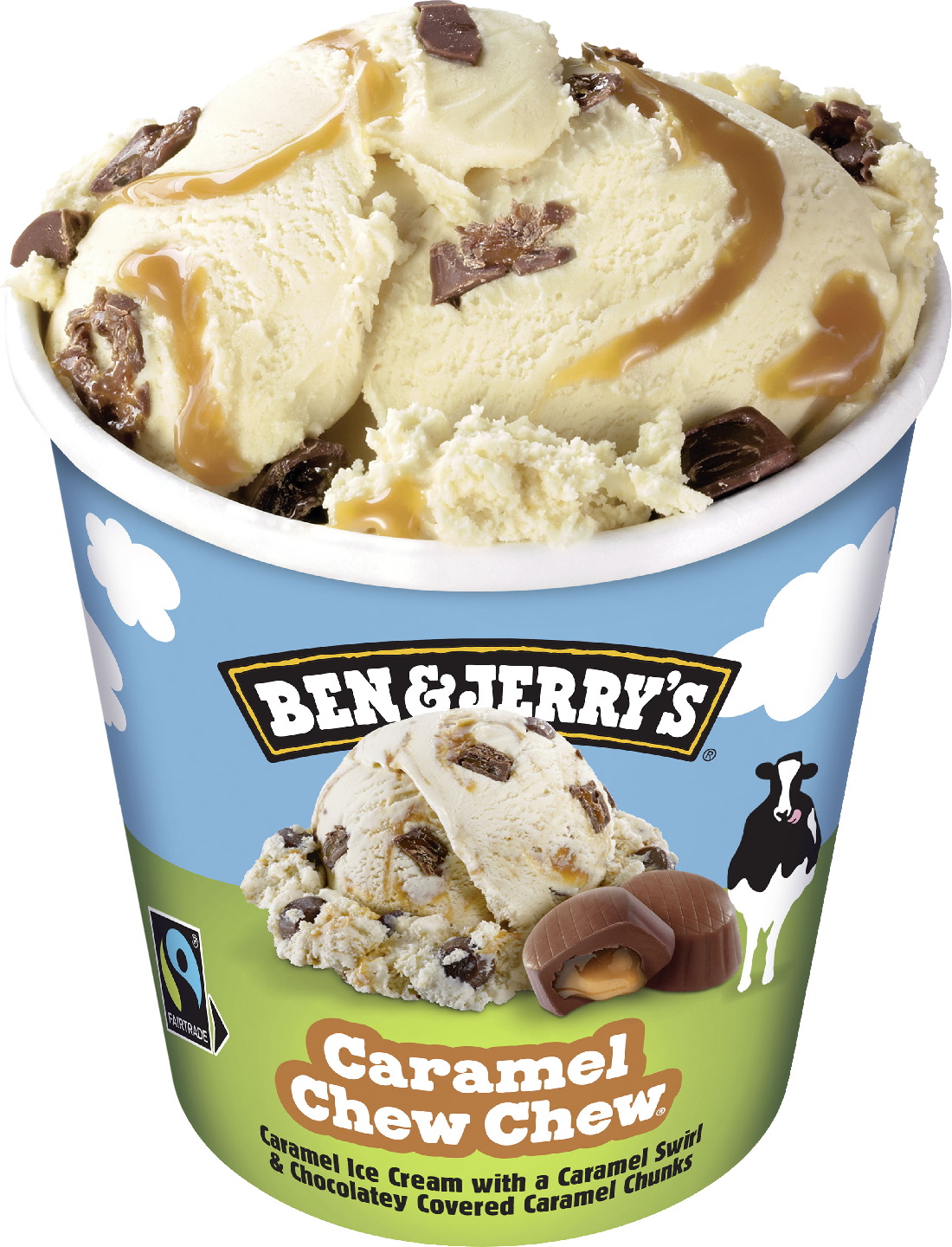 Ben & Jerry's jäätelöpakkaus Caramel Chew Chew 465ml/424g