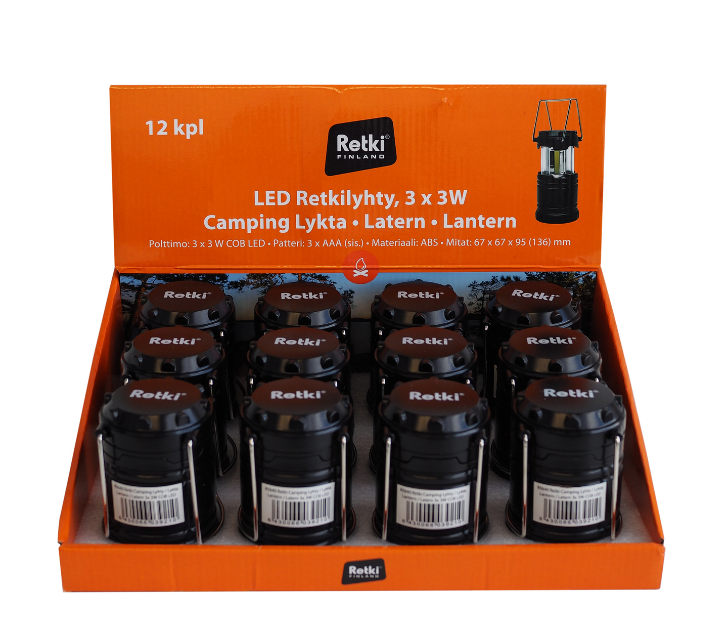 Retki lyhty LED 3 x 3 W