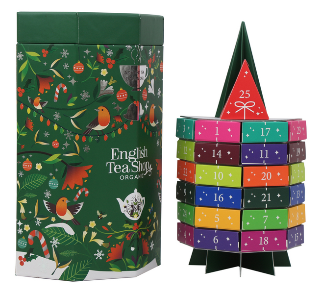 English Tea Shop luomu Teejoulukalenteri joulupuu 25pss 50g