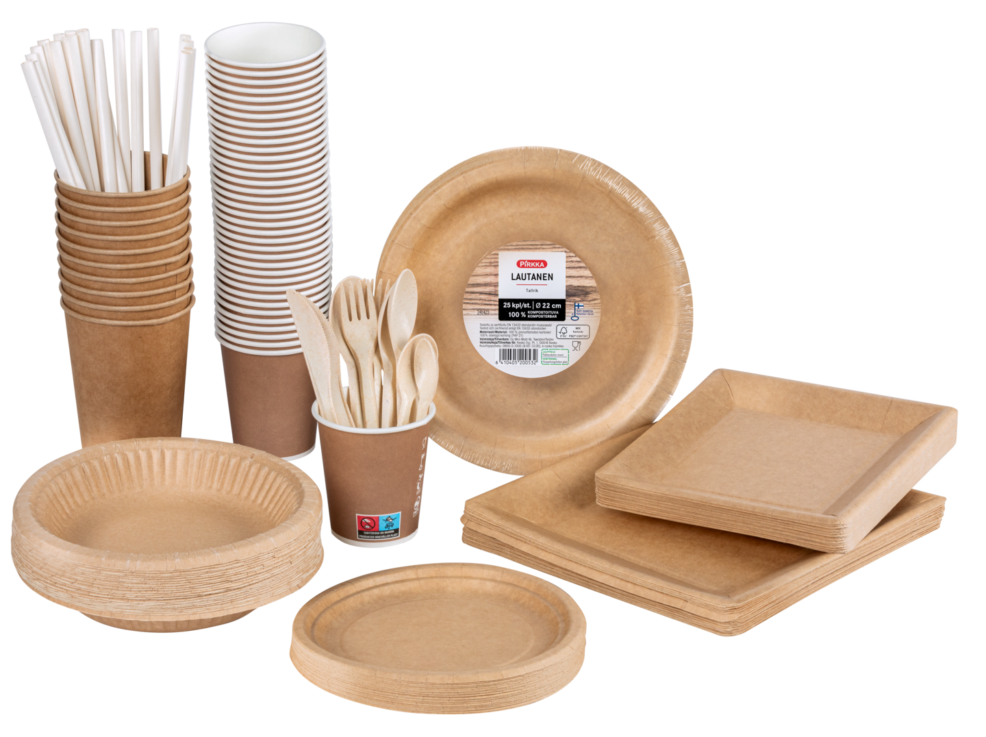 Pirkka puukuituinen kestoveitsi 20kpl valkoinen