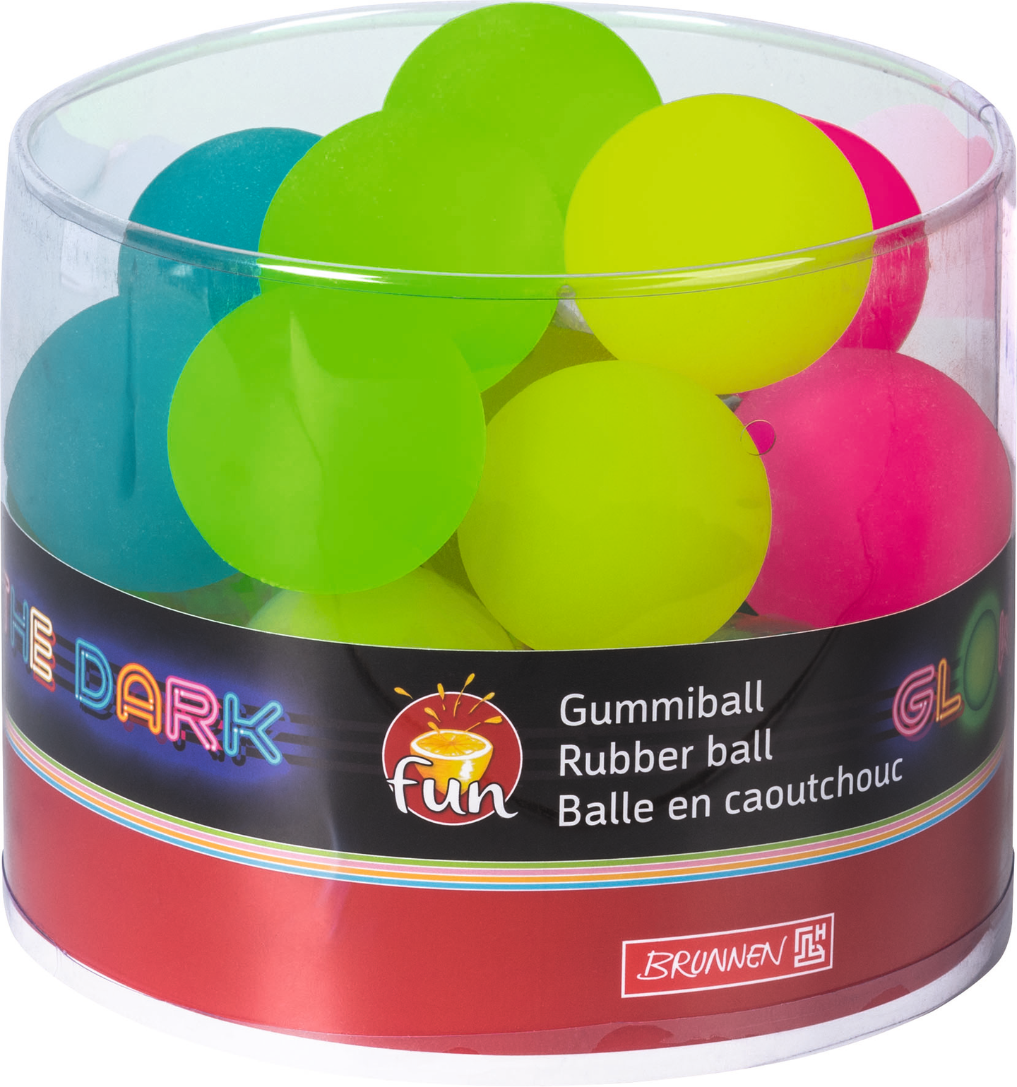 Kumipallo Flummi pimeässä hohtava väriilajitelma