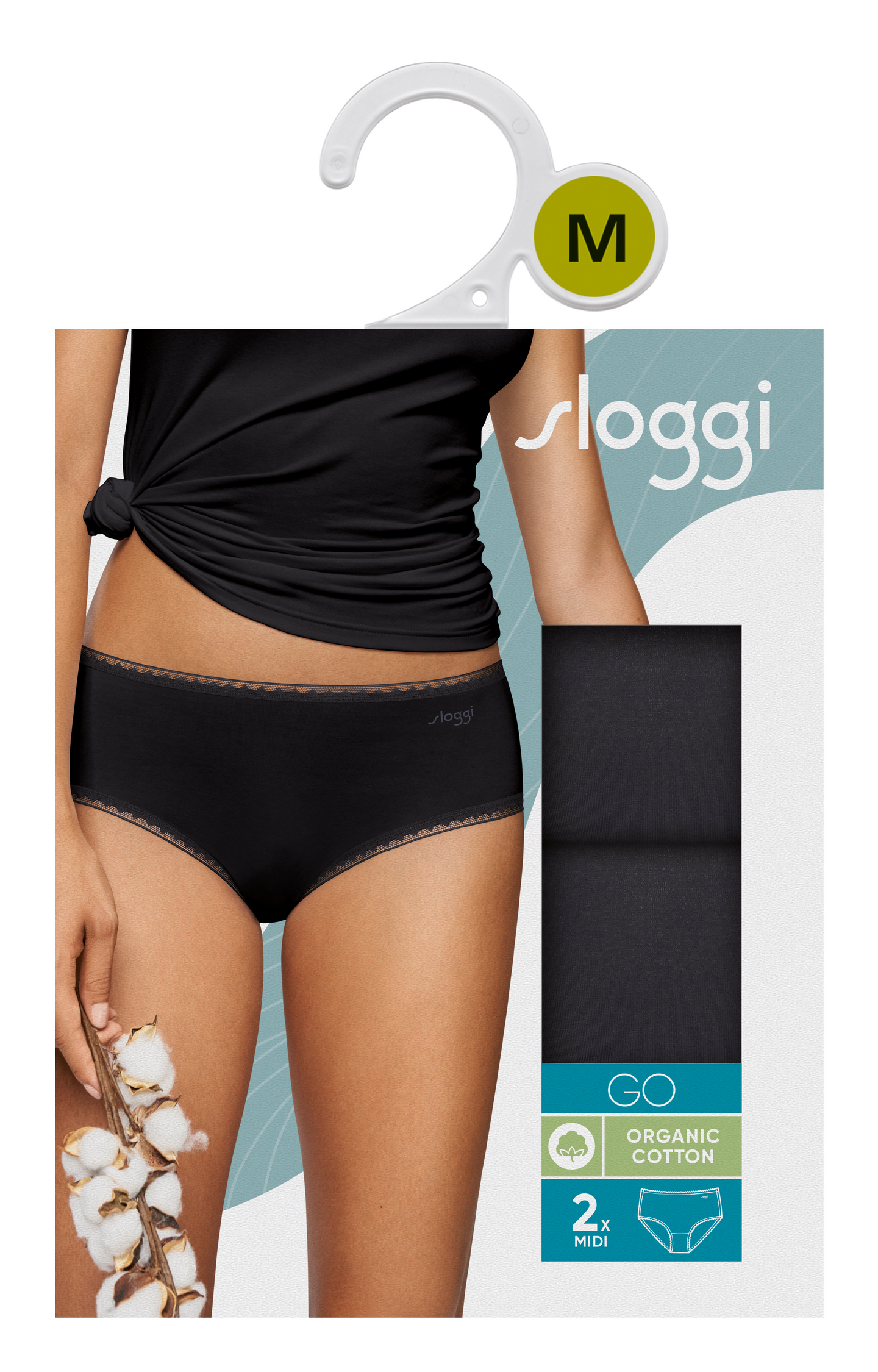 Sloggi naisten GO Midi alushousut musta
