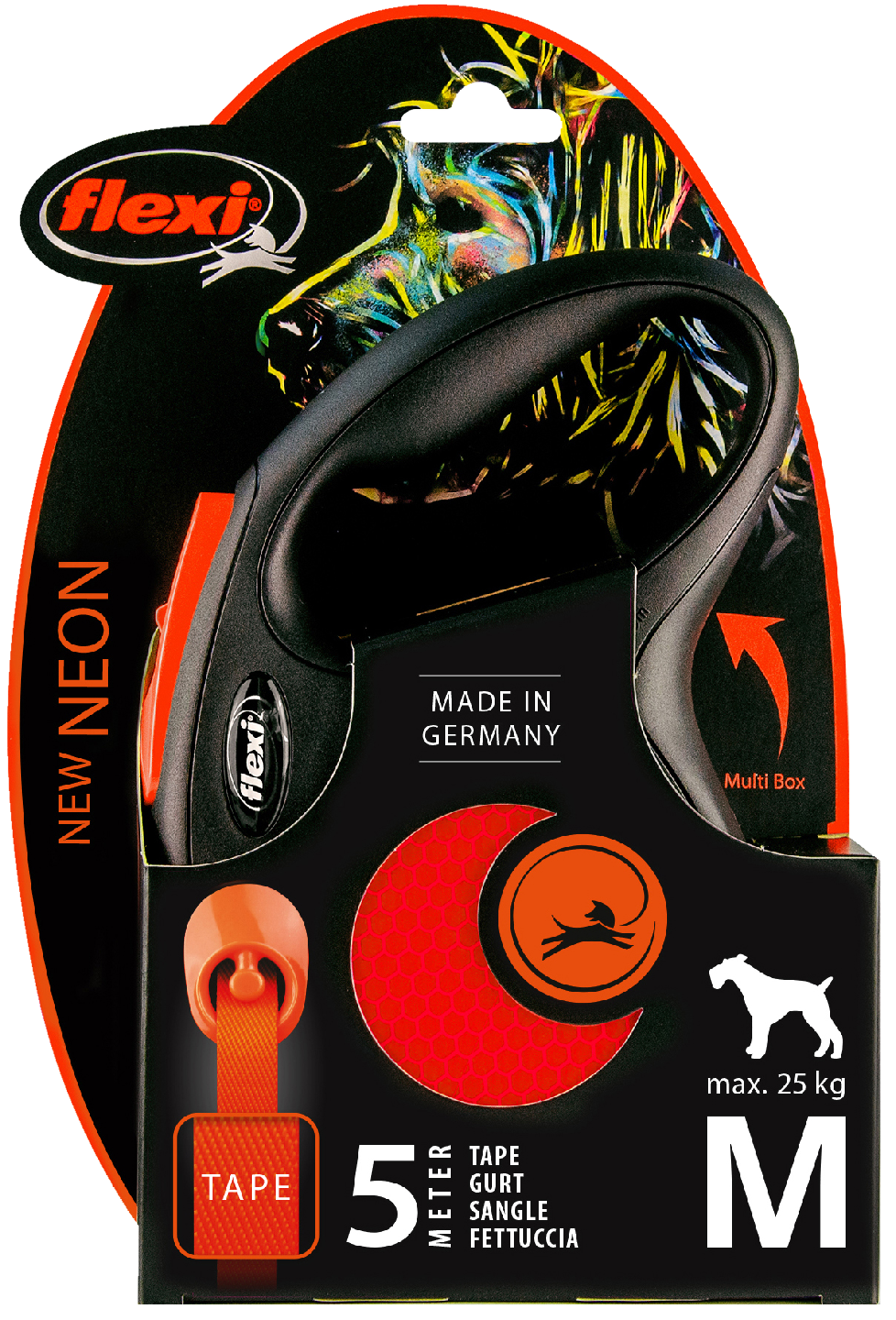 Flexi New Neon talutin M nauha 5m oranssi