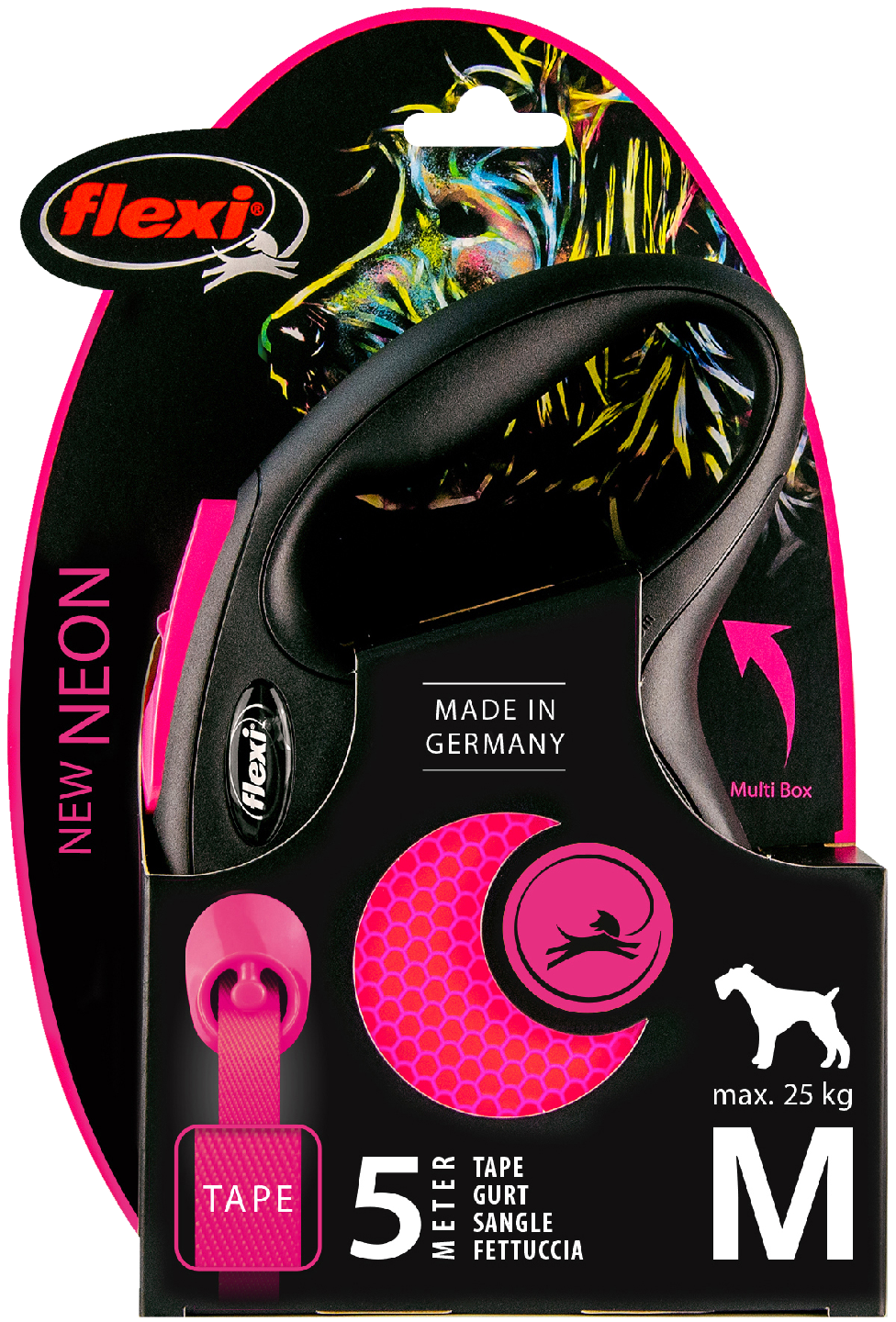 Flexi New Neon M nauha 5m pinkki