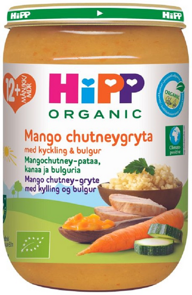 HiPP mango chutney pata kana & bulgur 220g 12kk luomu — HoReCa-tukku Kespro