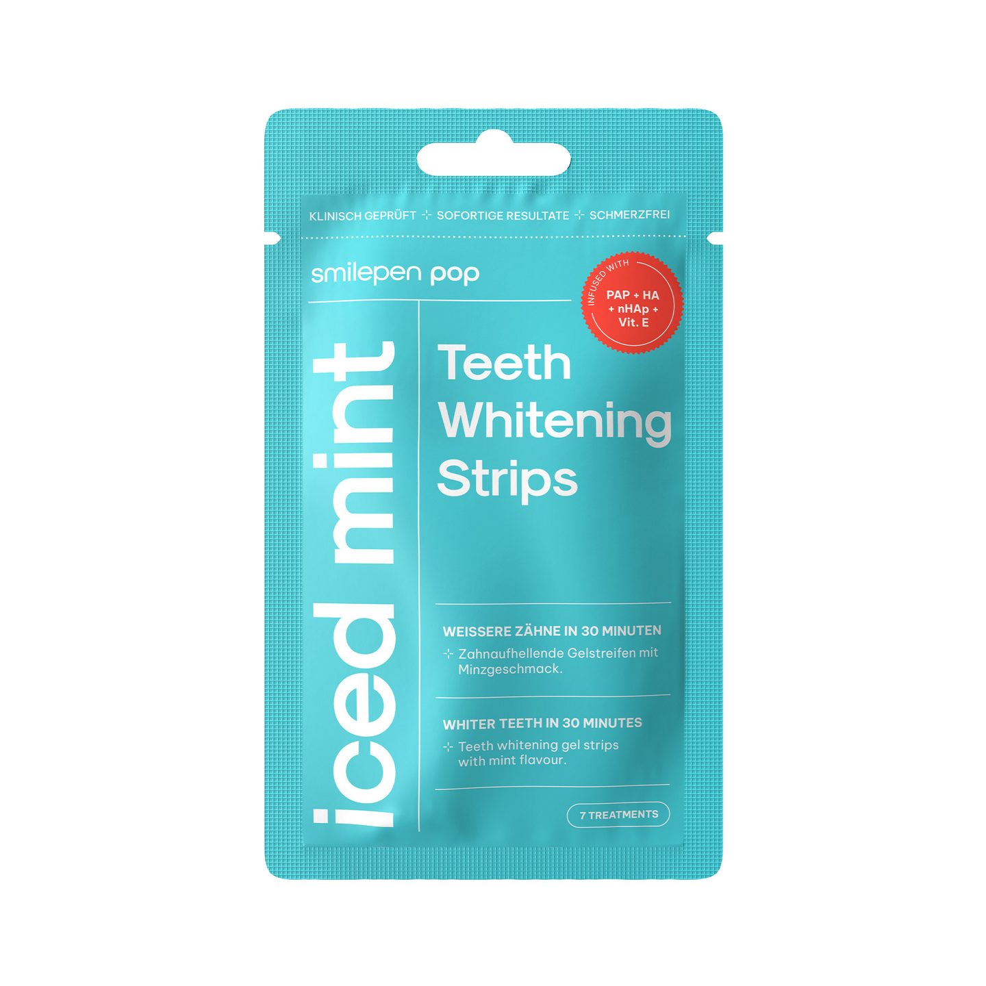 Pop Teeth Whitening Strips - Iced Mint -hampaiden valkaisuliuskat