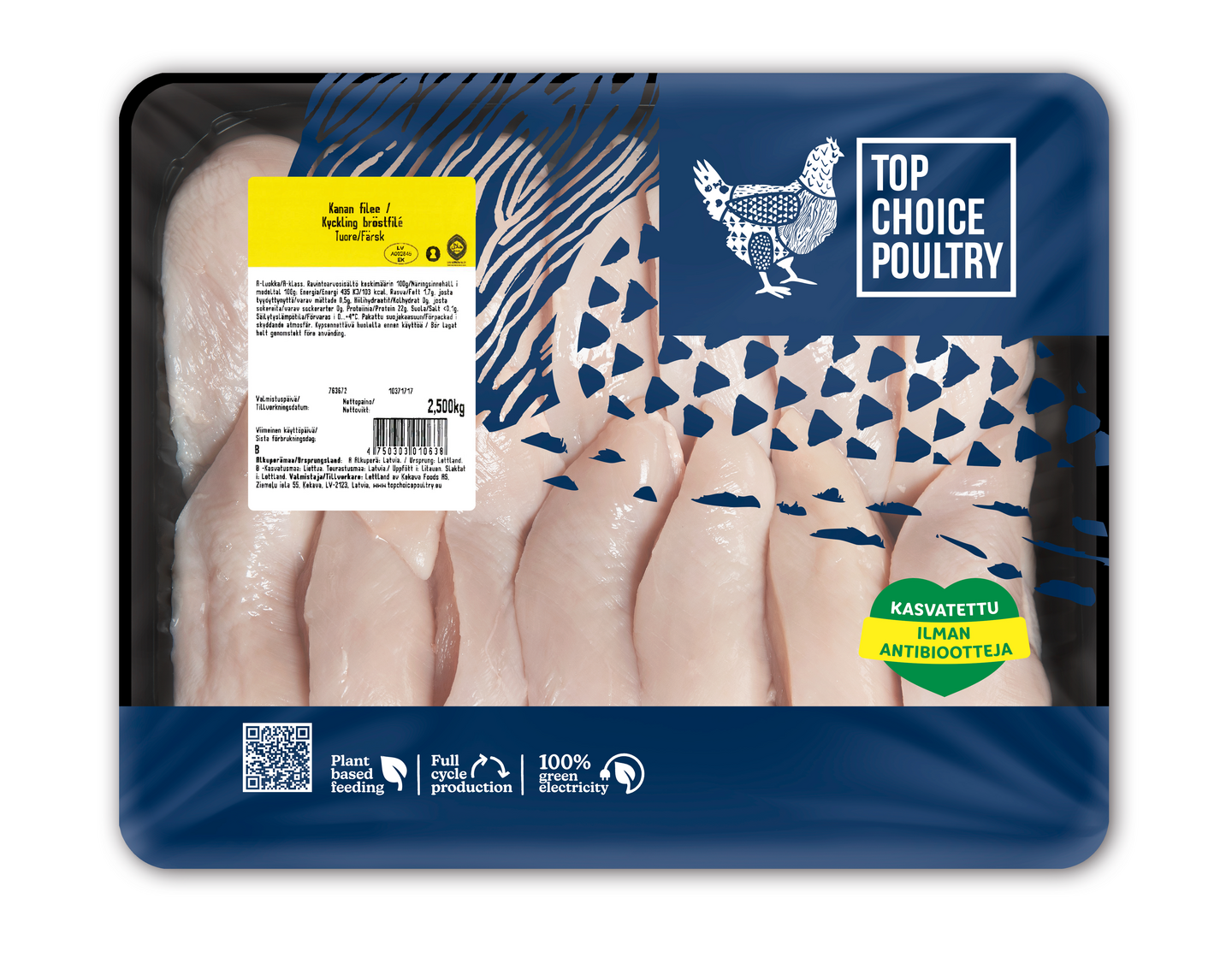 Top Choice poultry Kanan rintafilee nahaton luuton 2,5 kg