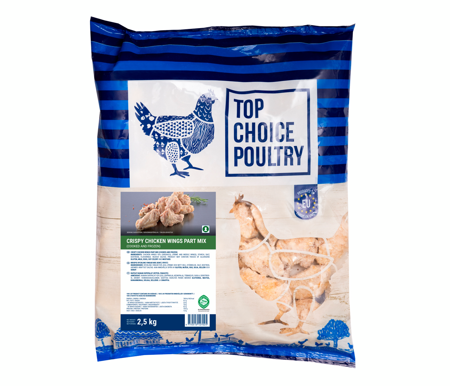 Top Choice poultry Rapeat kanan siivet (prime+middle) 2,5kg pakaste