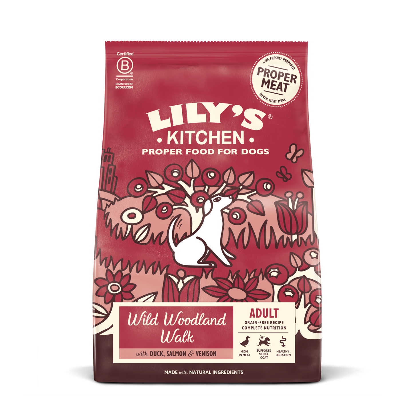 Lilys Kitchen Wild Woodland Walk koiranruoka 2,5kg ankka-lohi-peura