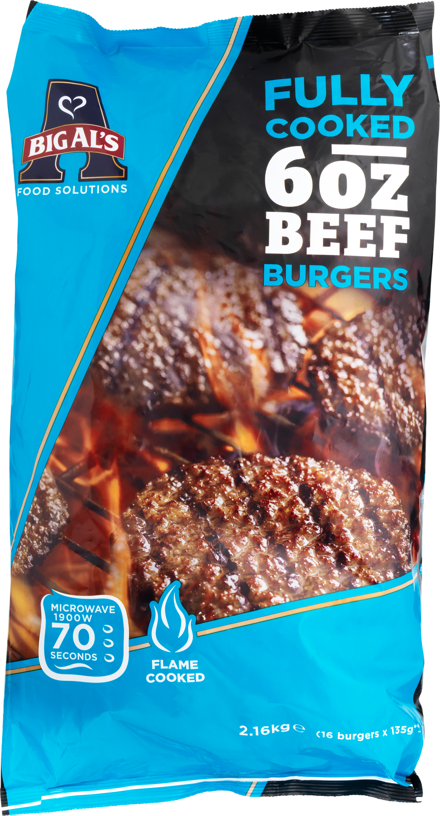 Big Al's hiiligrillattu hampurilaispihvi 16x135g kypsä pakaste