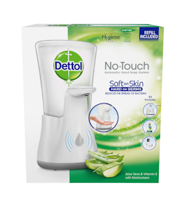 Dettol No Touch saippua-annostelija 250ml AloeVera kone+täyttö