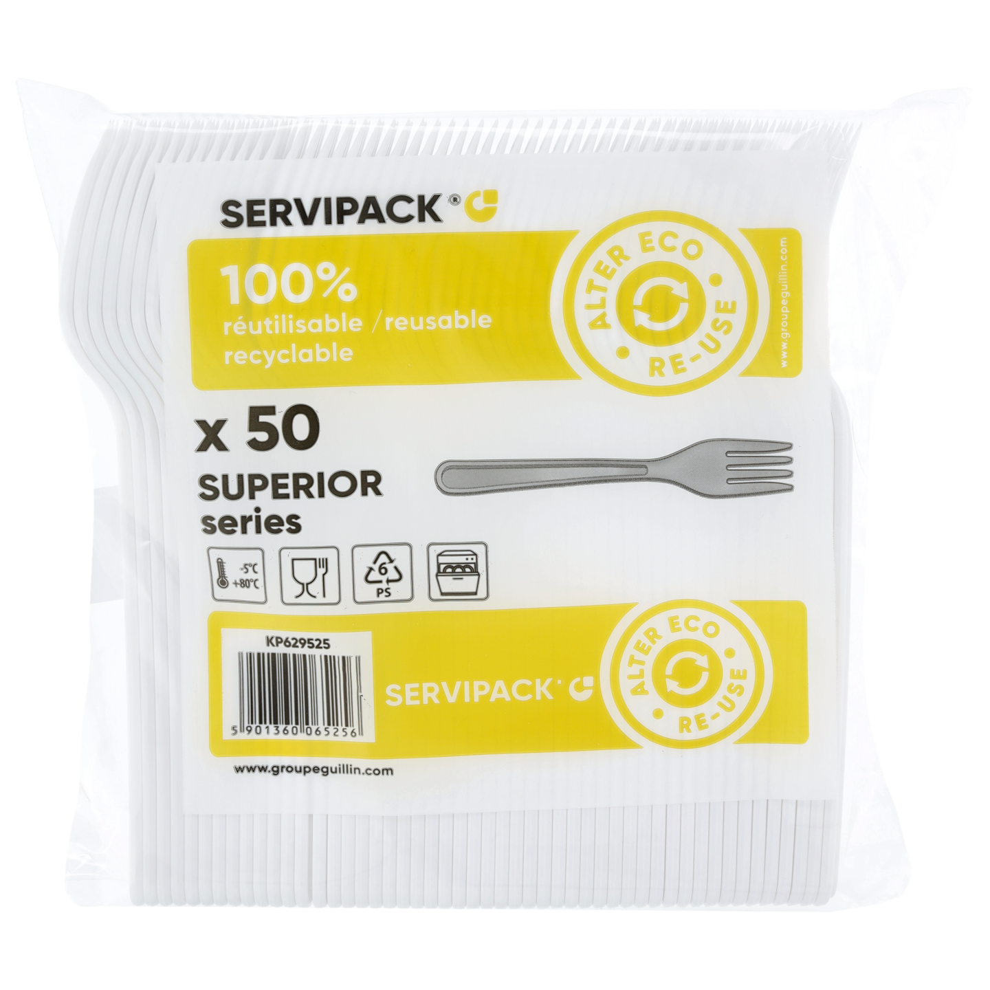 Aspelin uudelleenkäytettävä haarukka kirkas 50kpl