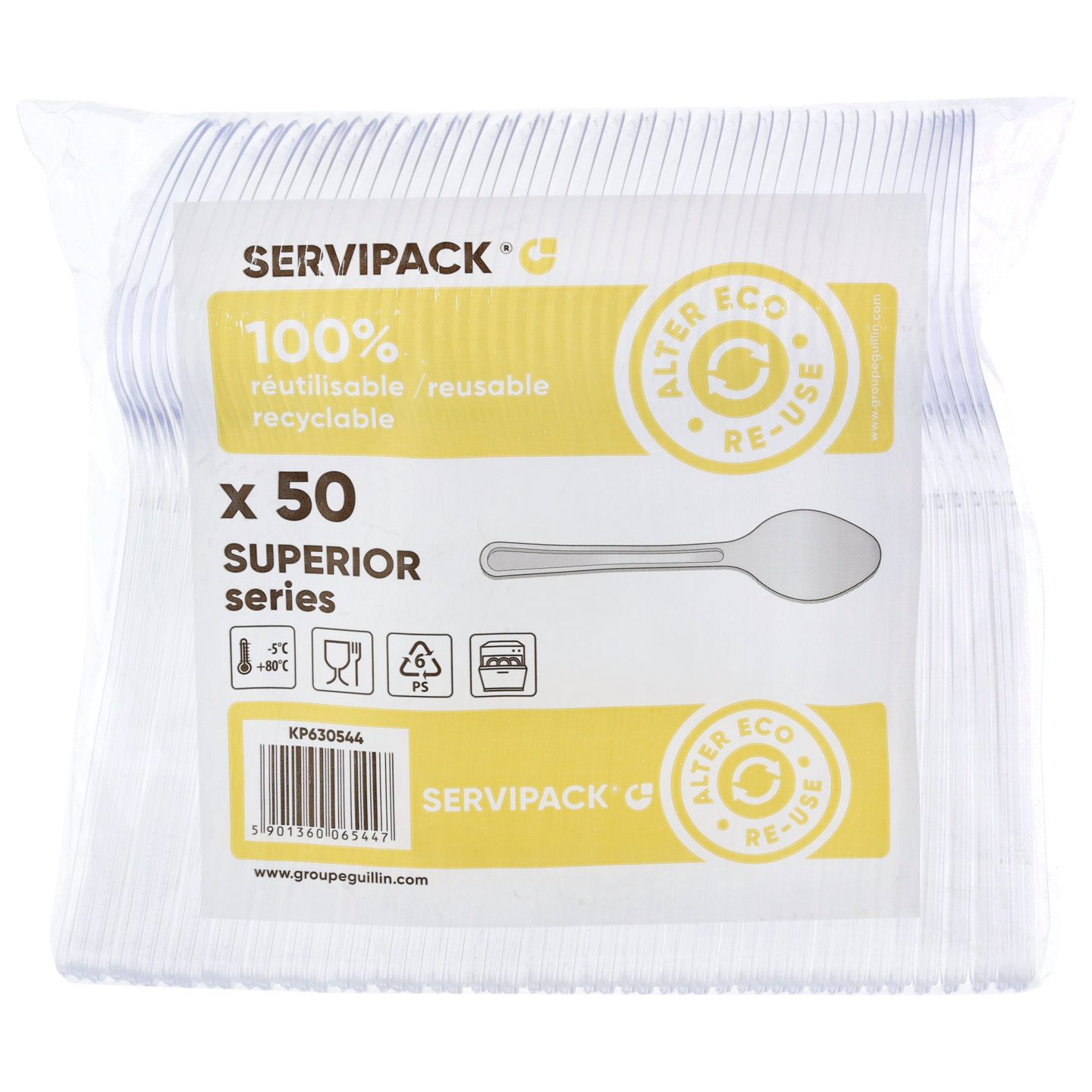 Aspelin uudelleenkäytettävä ruokalusikka kirkas 50kpl