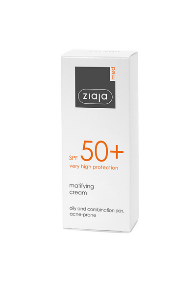 Ziaja Med SPF 50+ matta-aurinkovoide kasvoille 50 ml