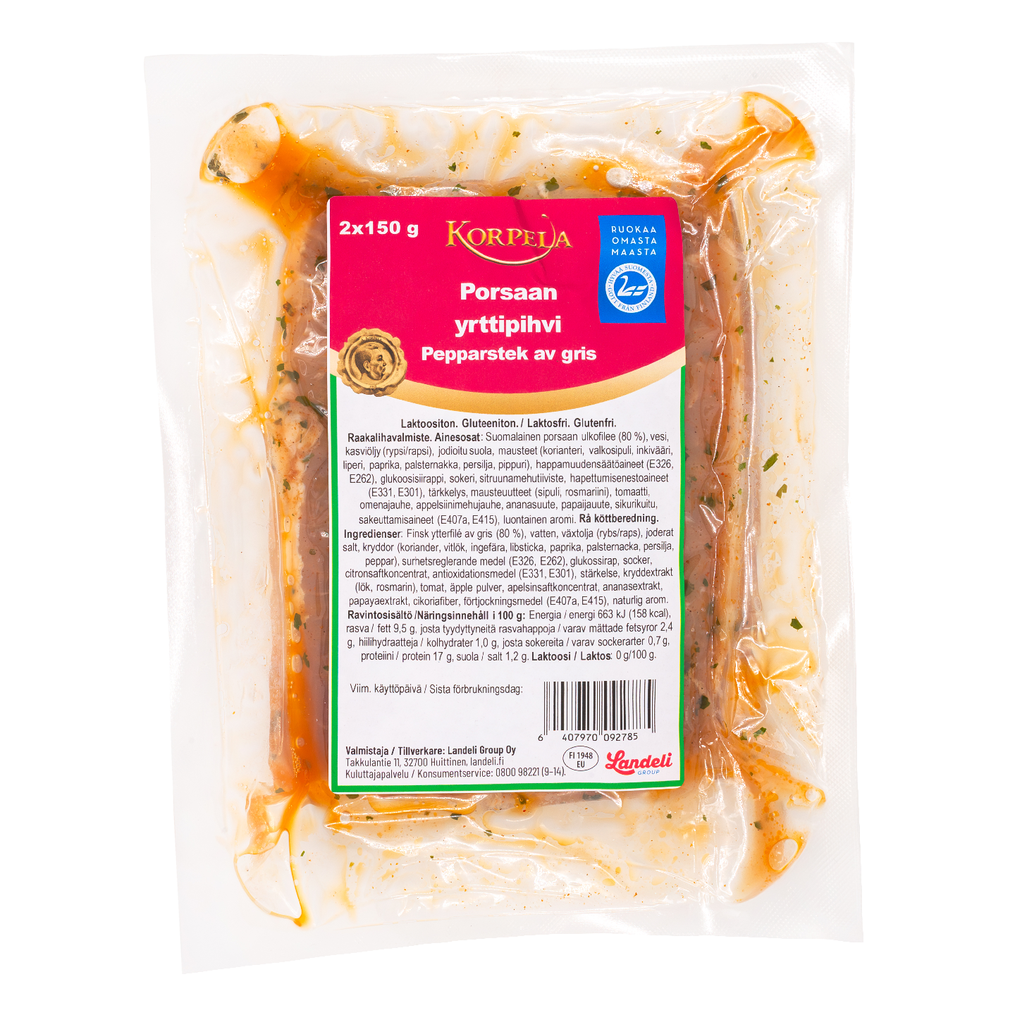 Korpela porsaan yrttipihvi 2x150g