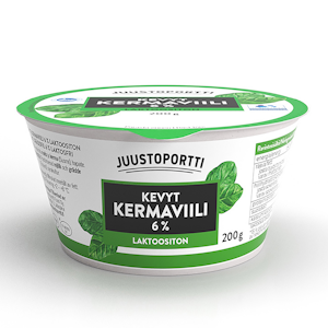 Juustoportti kevyt kermaviili 6% 200g laktoositon