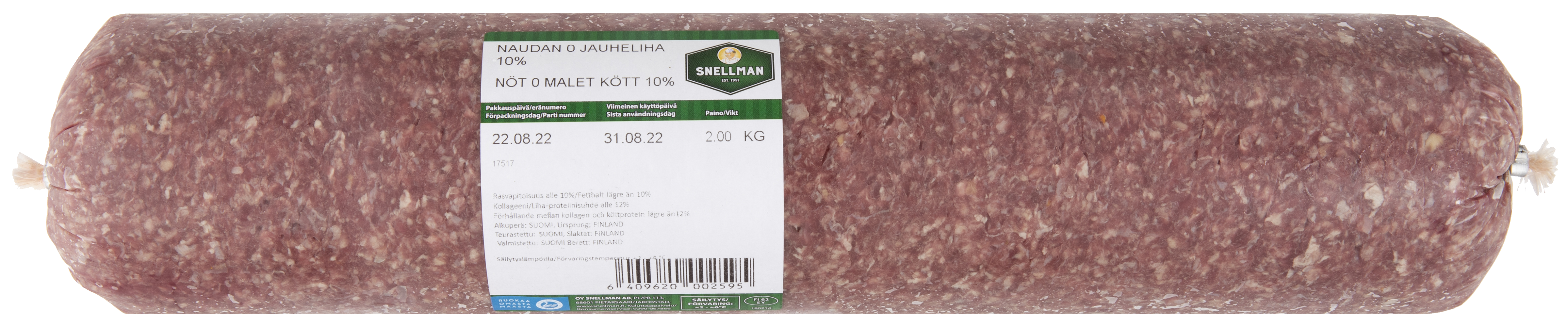 Snellman 2kg N0 jauheliha <10% tuoreliha