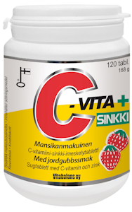 Vitabalans 120tabs C-VITA  SINKKI Mansikanmakuinen imeskelytabletti