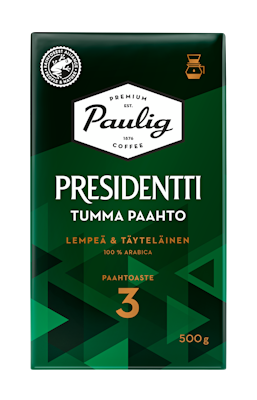 Presidentti Tumma Paahto kahvi 500g suodatinjauhettu RFA