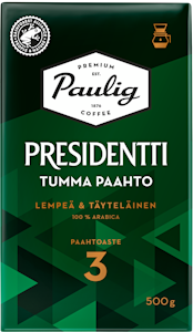 Presidentti Tumma paahto 500g hj 1/4LAVA