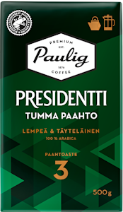 Presidentti Tumma Paahto kahvi 500g pannujauhatus