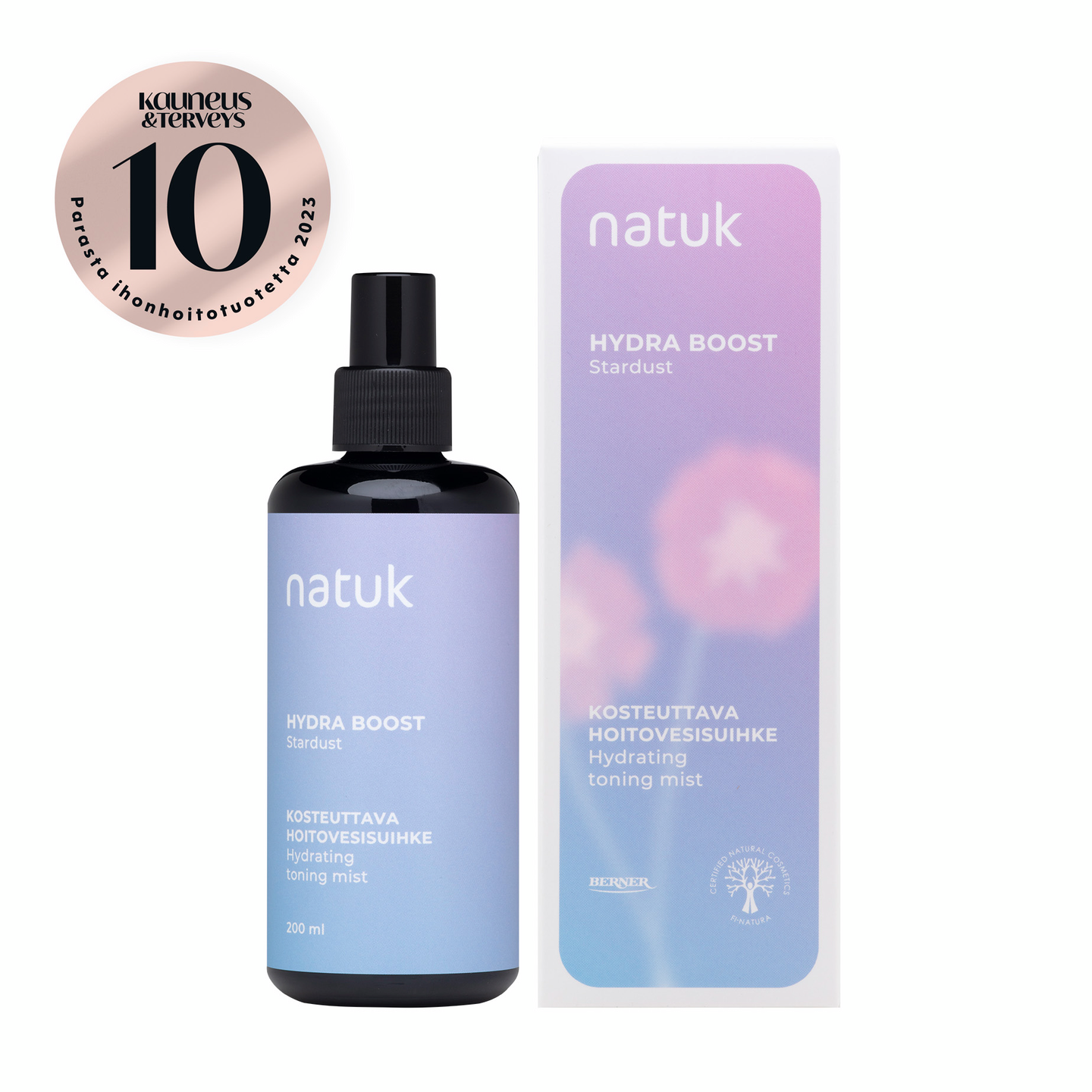 Natuk Hydra-Boost kosteuttava hoitovesisuihke 200ml
