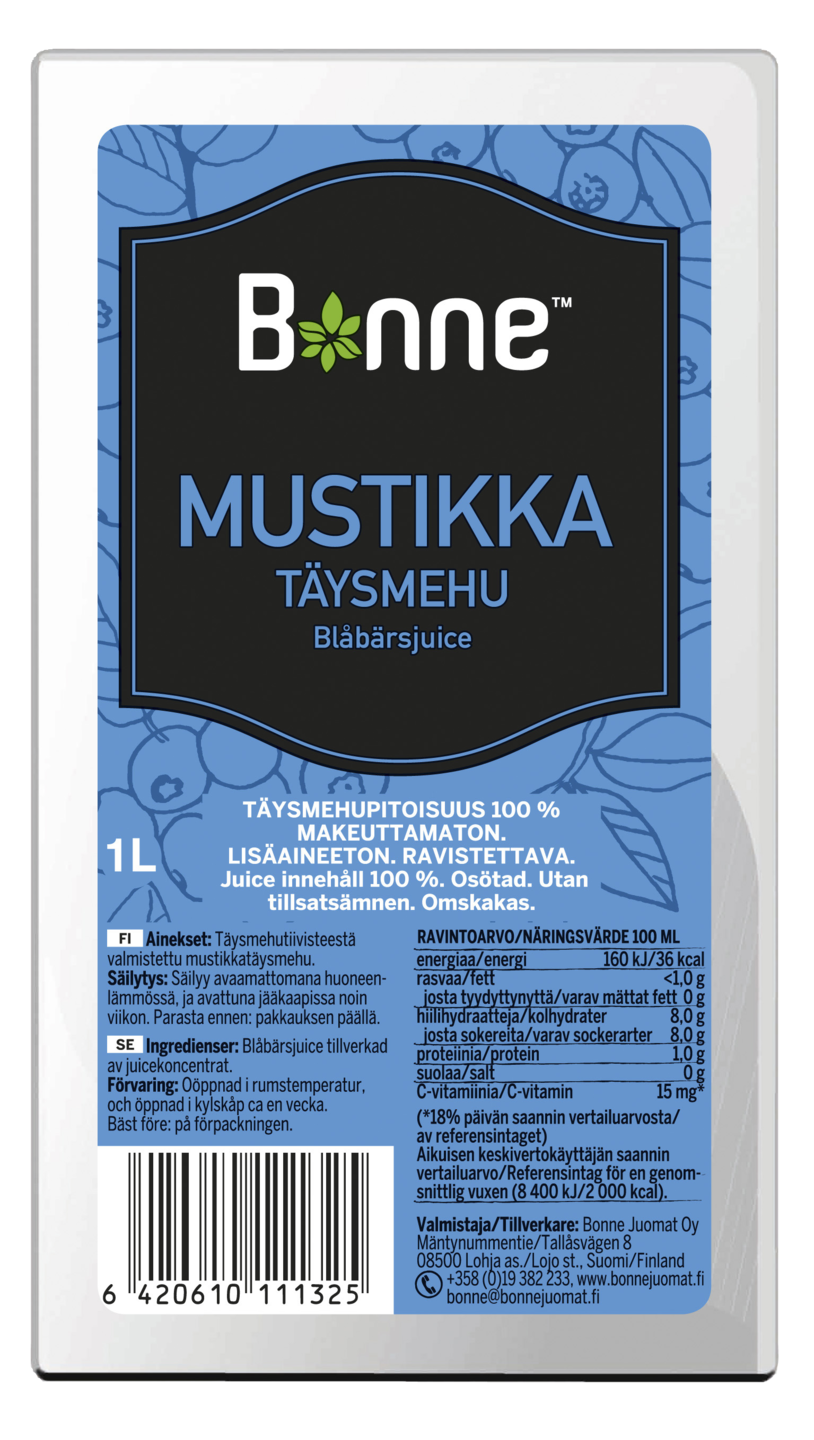 Bonne 1l Mustikkatäysmehu 100%