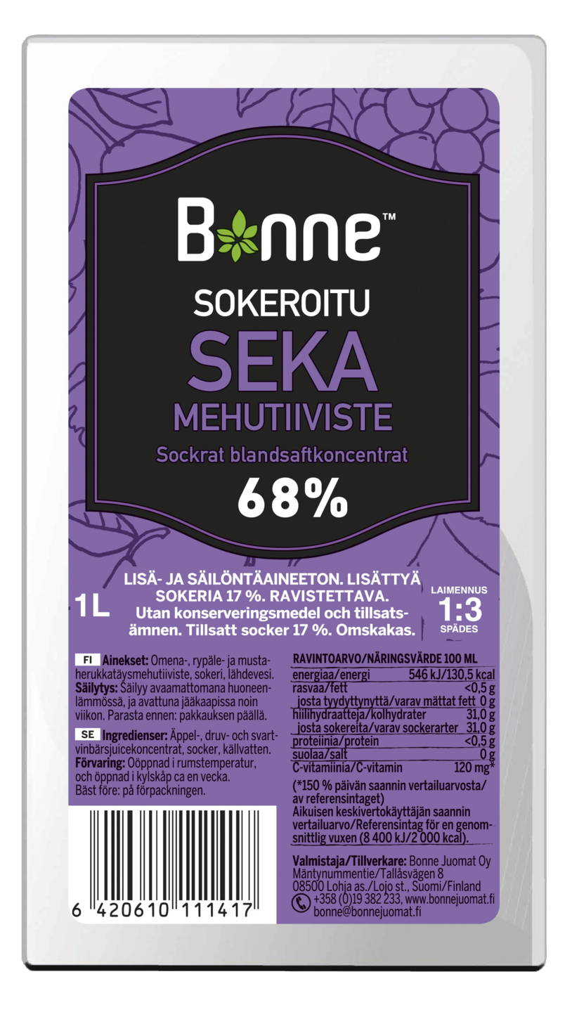 Bonne 1l Sokeroitu Sekamehutiiviste 68%