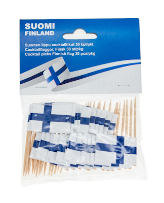 Suomen lippu cocktailtikut 30 kpl/pkt
