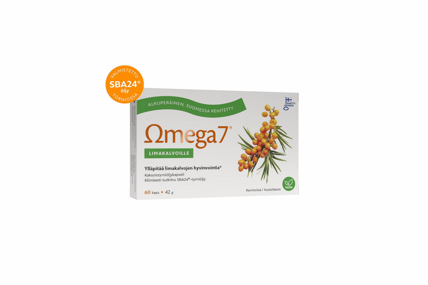 Omega7 SBA24® Kaksoistyrniöljy Limakalvoille 60 kaps