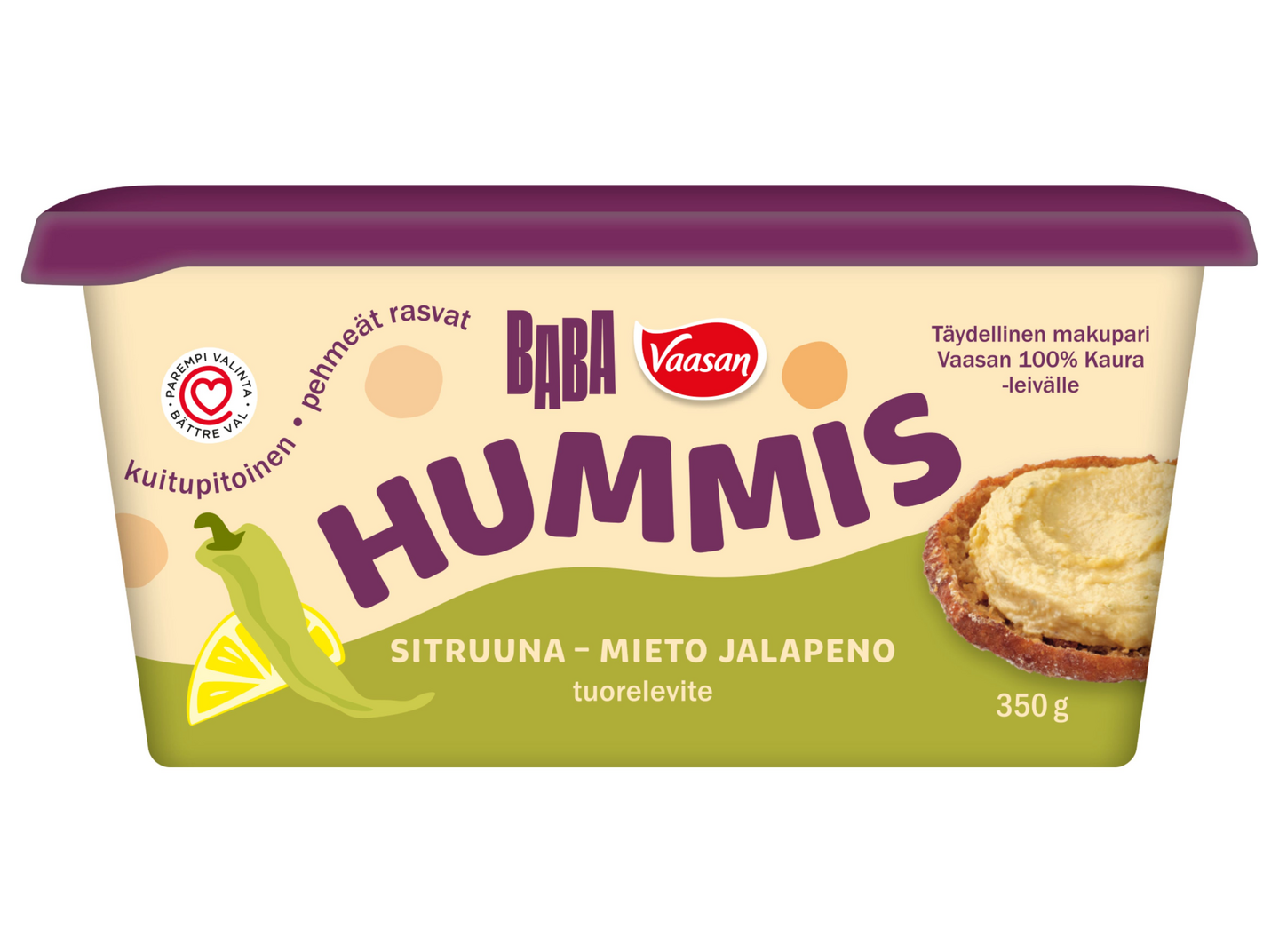 Baba HUMMIS 350G sitruuna mieto jalapeno tuorelevite