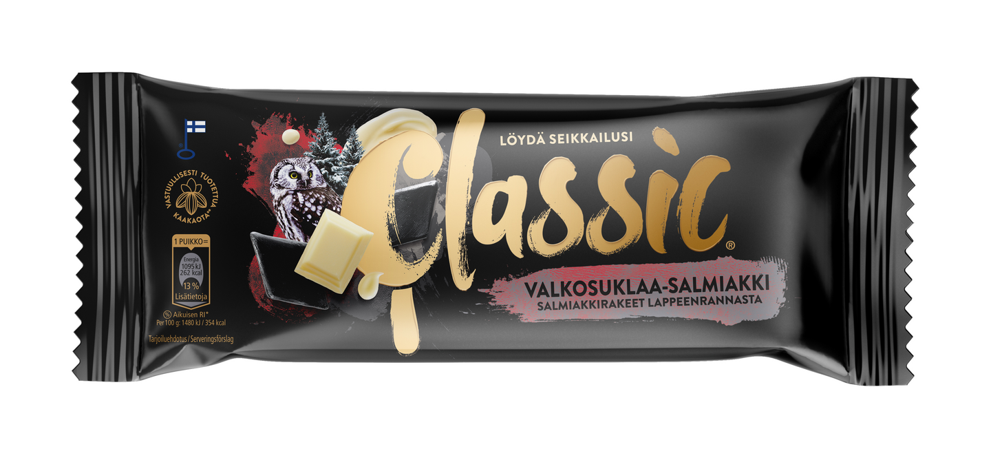 Classic 74g Valkosuklaa-Salmiakki jäätelöpuikko